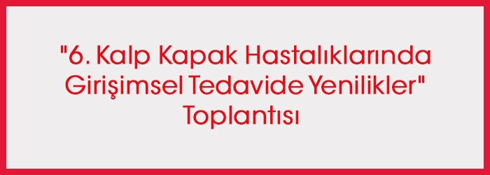 "6. Kalp Kapak Hastalıklarında Girişimsel Tedavide Yenilikler" toplantısı TKD’nin bilimsel himayesinde 27 Şubat 2015’te Amerikan Hastanesi’nde yapılacak.
